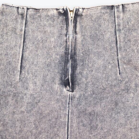 Authentic Extra Sportswear Stonewash Gray Denim Juniors Skirt 3 - Picture 4 of 5